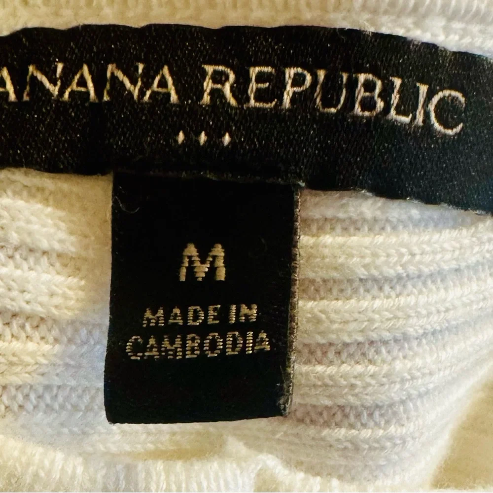 Banana Republic White Ribbed Tank Top - Picture 3 of 3